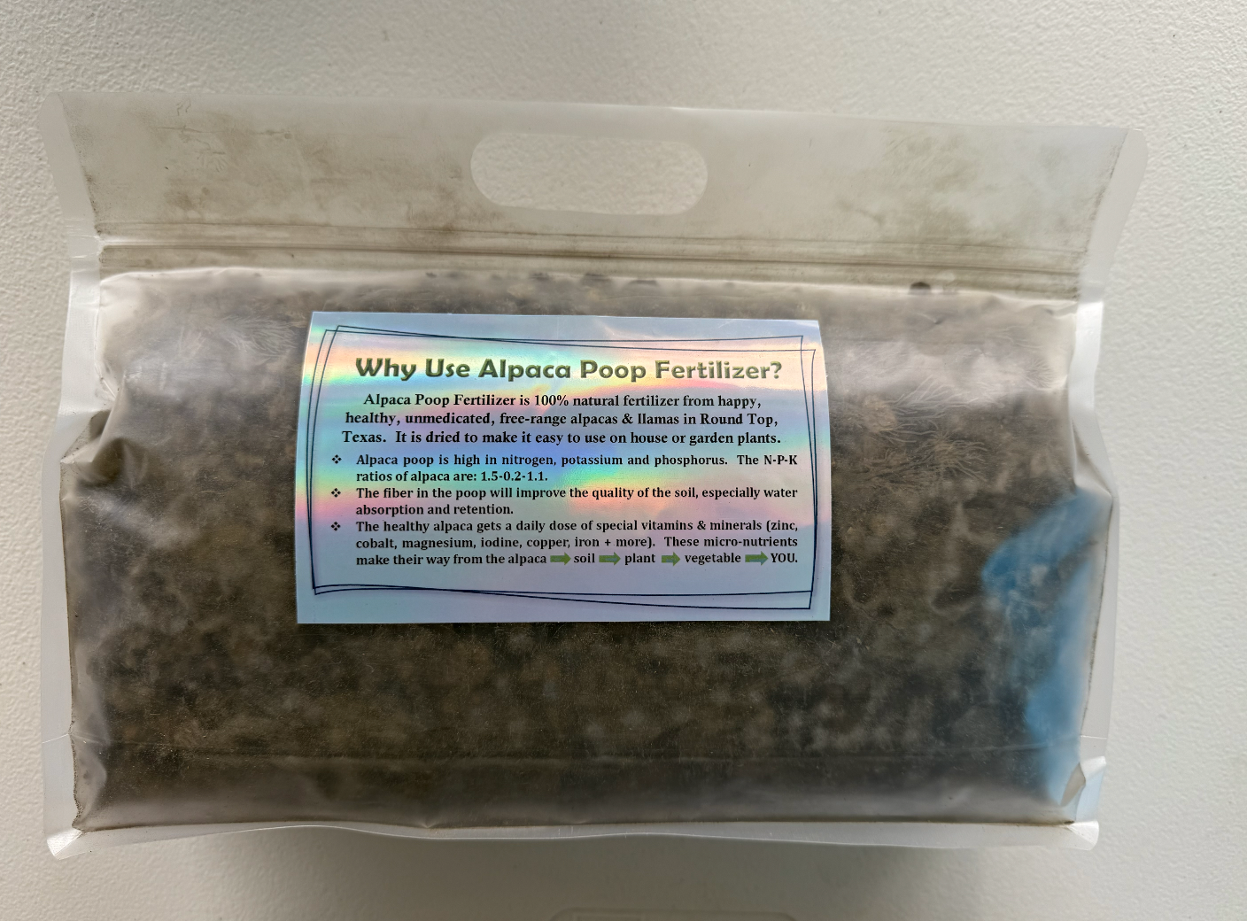 Alpaca Poop Fertilizer